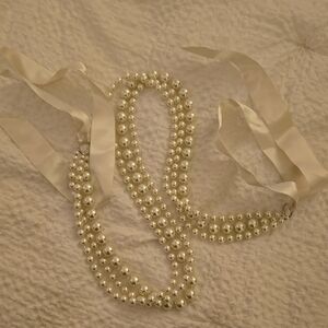 Elegant Pearl White Belt